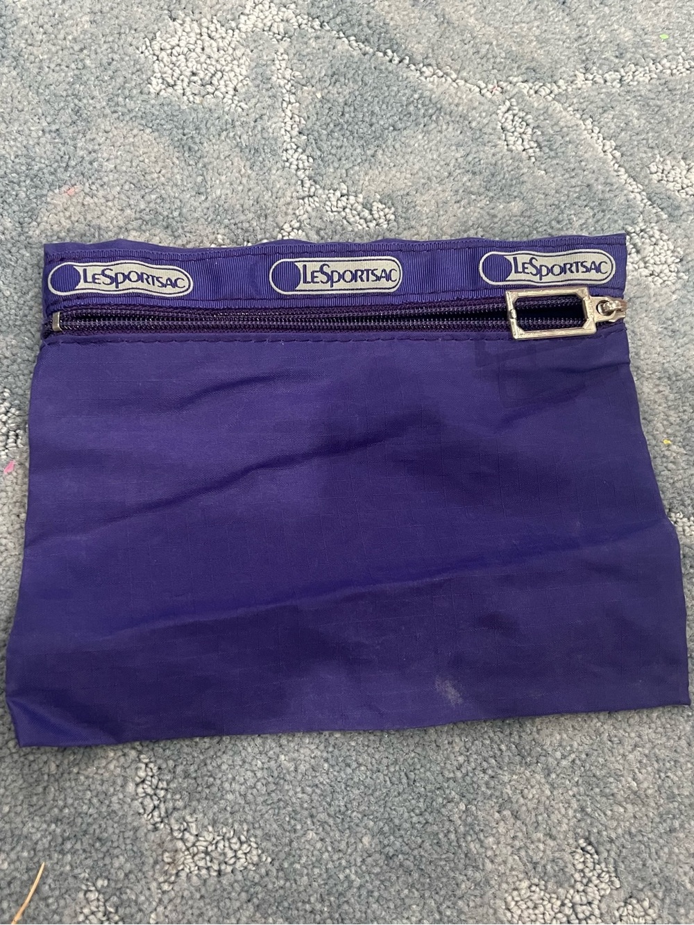 Vintage LeSportsac Purple Nylon Zip Cosmetic Pouch from the 90s